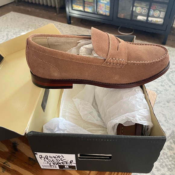 Banana Republic Suede Penny Loafer - Cognac color, Men’s size 8.  NIB. - Picture 5 of 5